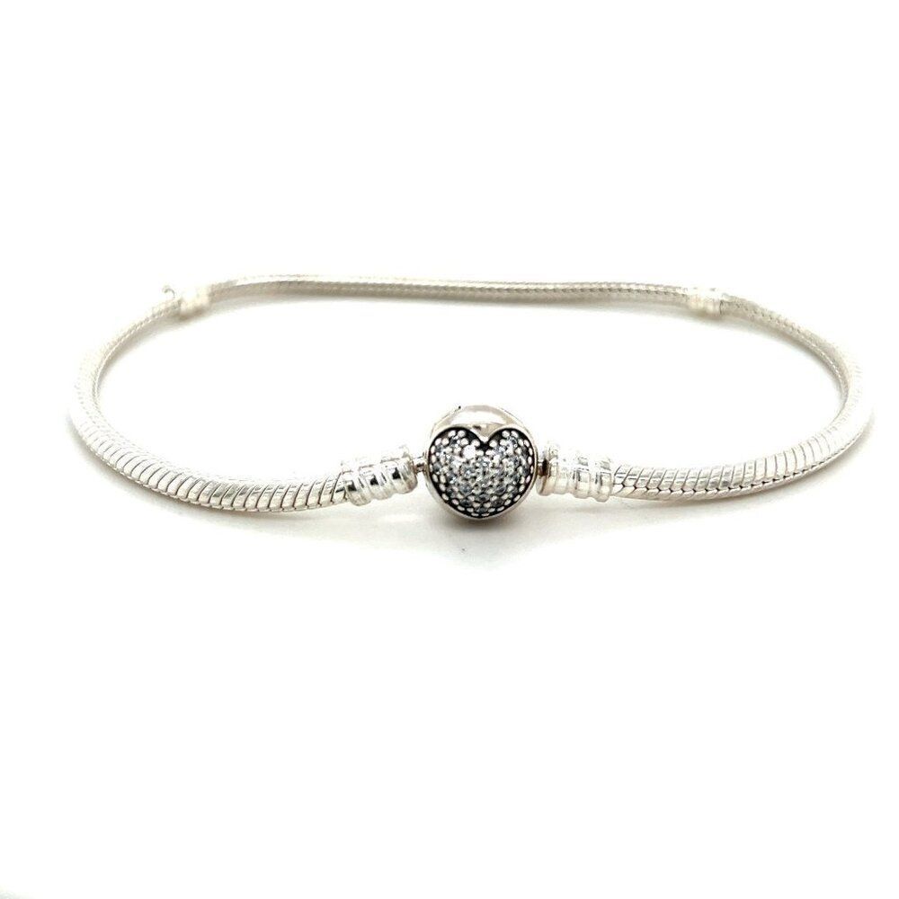 Pandora Silver Bracelet with Sparkling Heart Charm